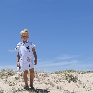 Palm Print - Sand Free Hoodie Towel